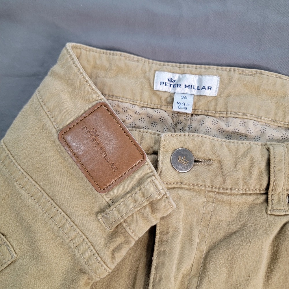 Peter Millar Ultimate Sateen Five‎ Pocket Pants Men's 36x29 Beige Chino MF18B39